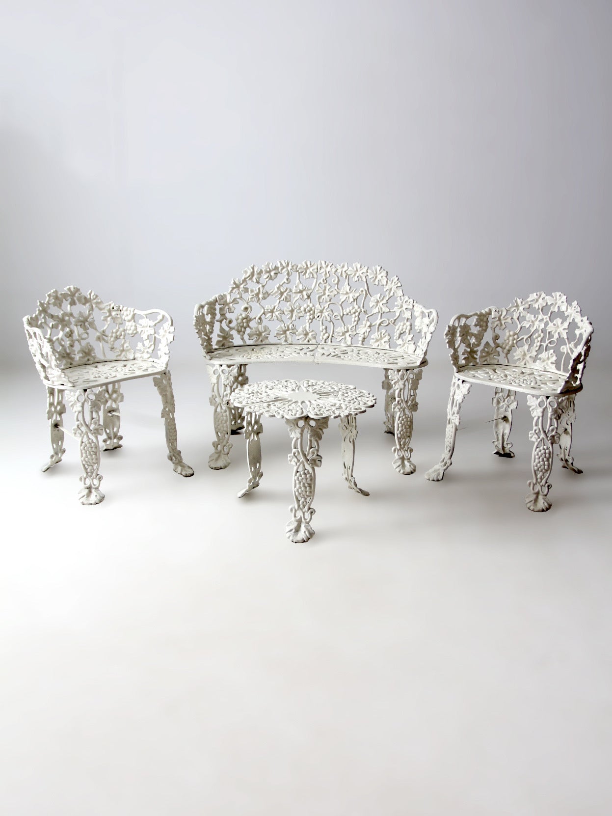 vintage grapevine cast aluminum garden set patio seating