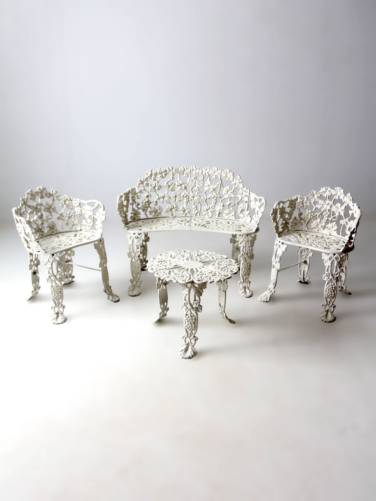 vintage grapevine cast aluminum garden set patio seating