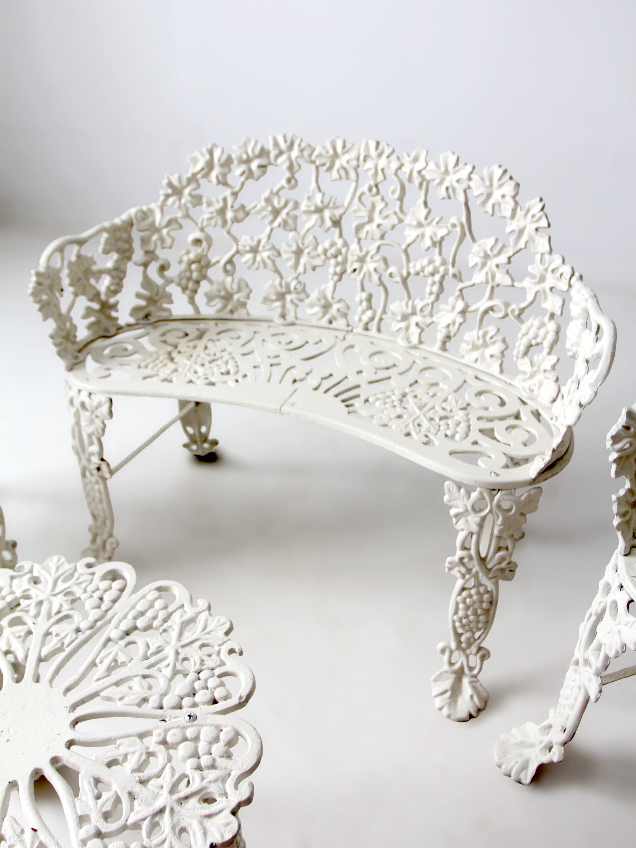 vintage grapevine cast aluminum garden set patio seating
