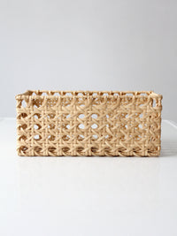 vintage rectangular woven storage basket