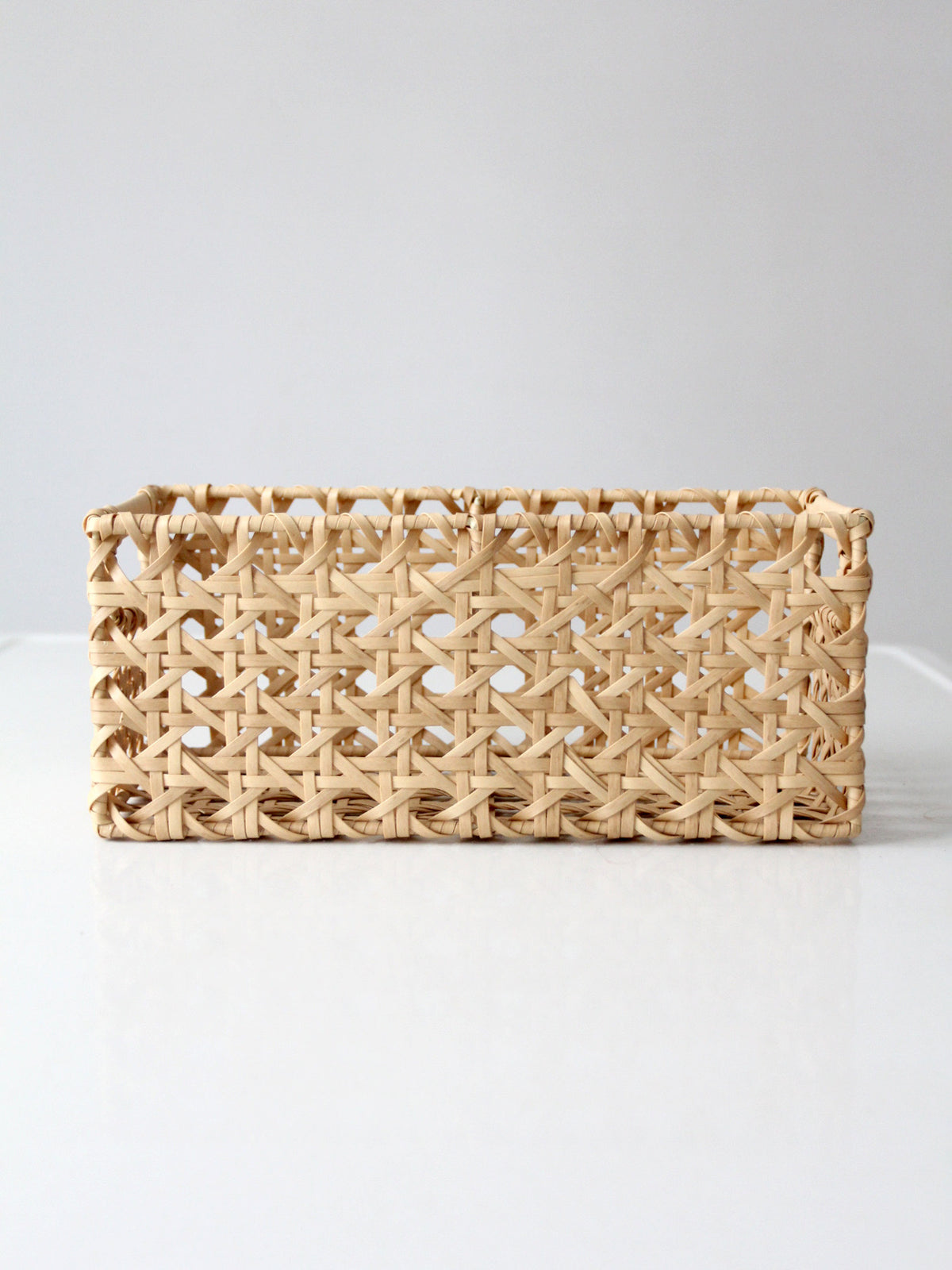 vintage rectangular woven storage basket