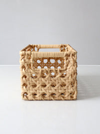 vintage rectangular woven storage basket