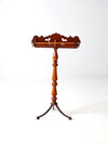 antique turned wood and iron towel stand