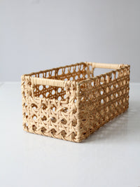 vintage rectangular woven storage basket