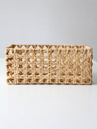 vintage rectangular woven storage basket