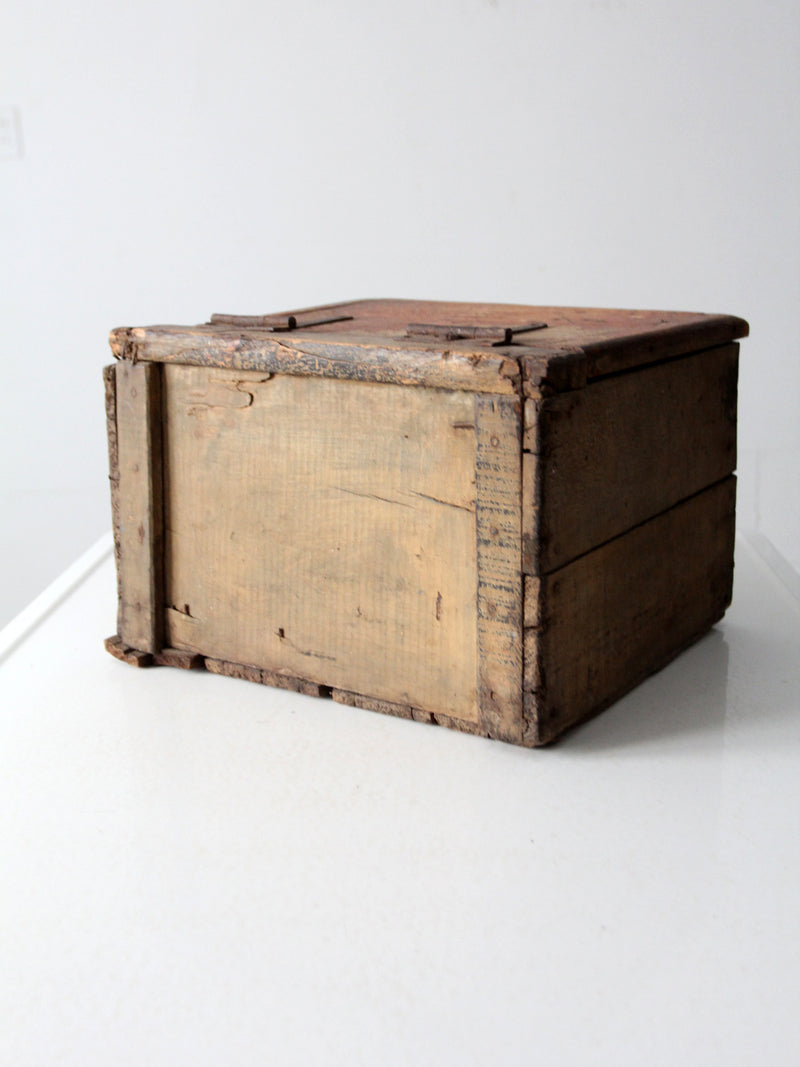 vintage wooden storage box