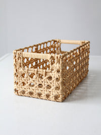 vintage rectangular woven storage basket
