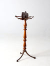 antique turned wood and iron towel stand