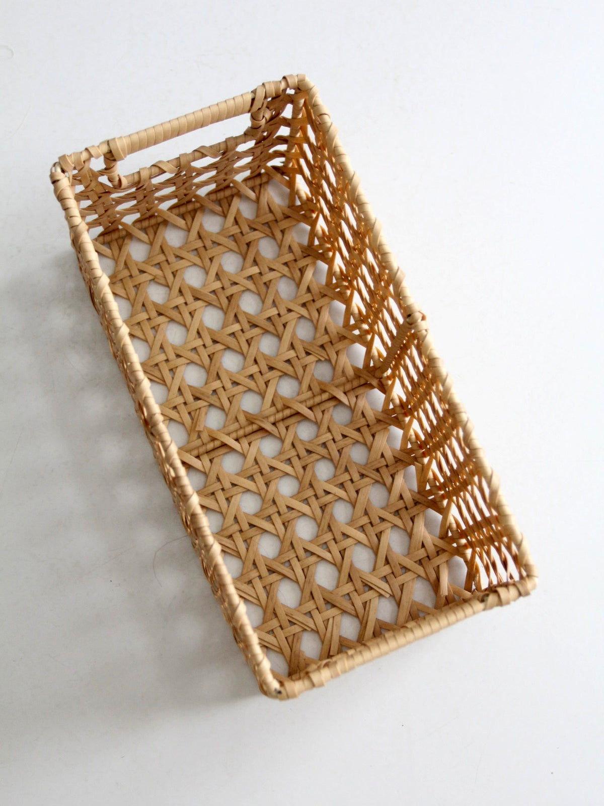 vintage rectangular woven storage basket