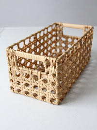 vintage rectangular woven storage basket