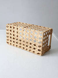 vintage rectangular woven storage basket
