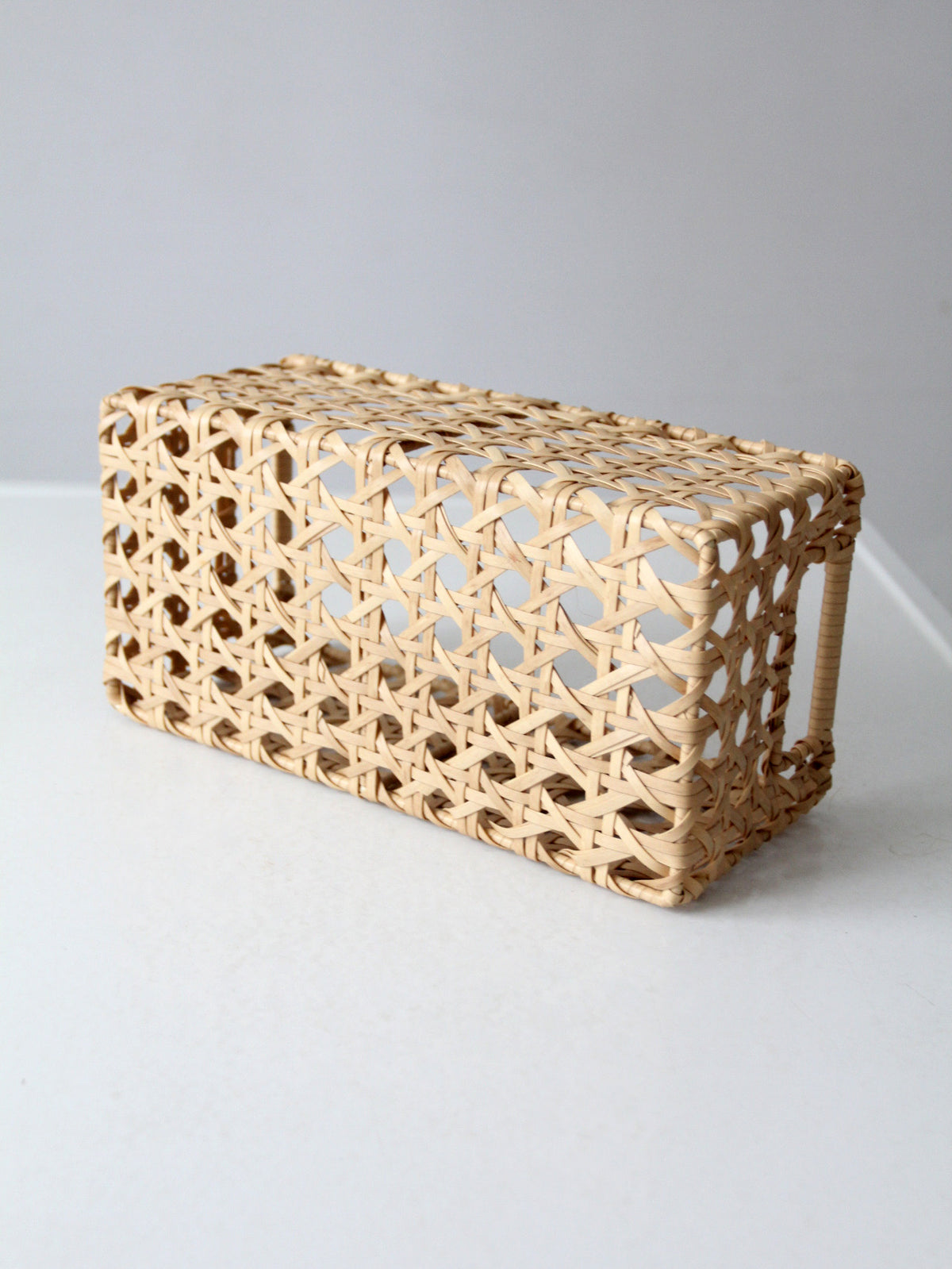 vintage rectangular woven storage basket