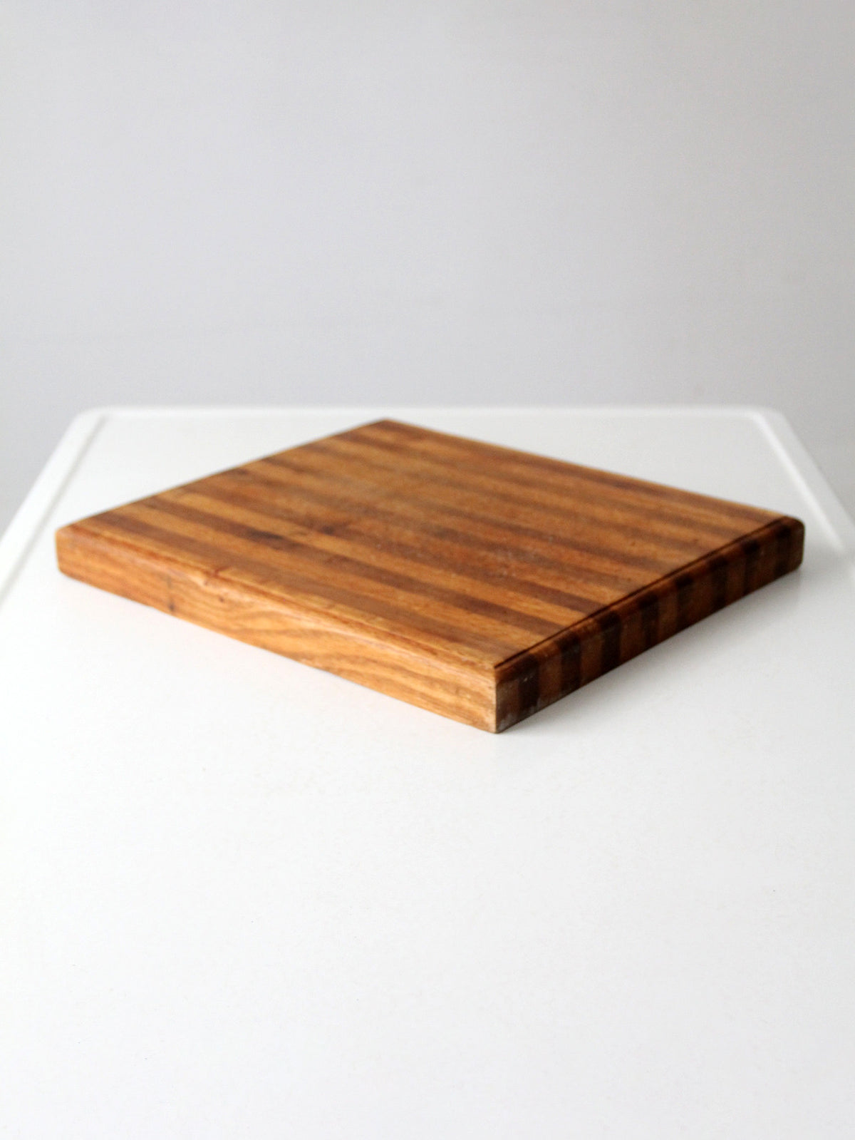 vintage striped wood butcher block cutting board