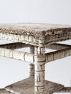 antique rustic white end table