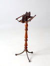 antique turned wood and iron towel stand
