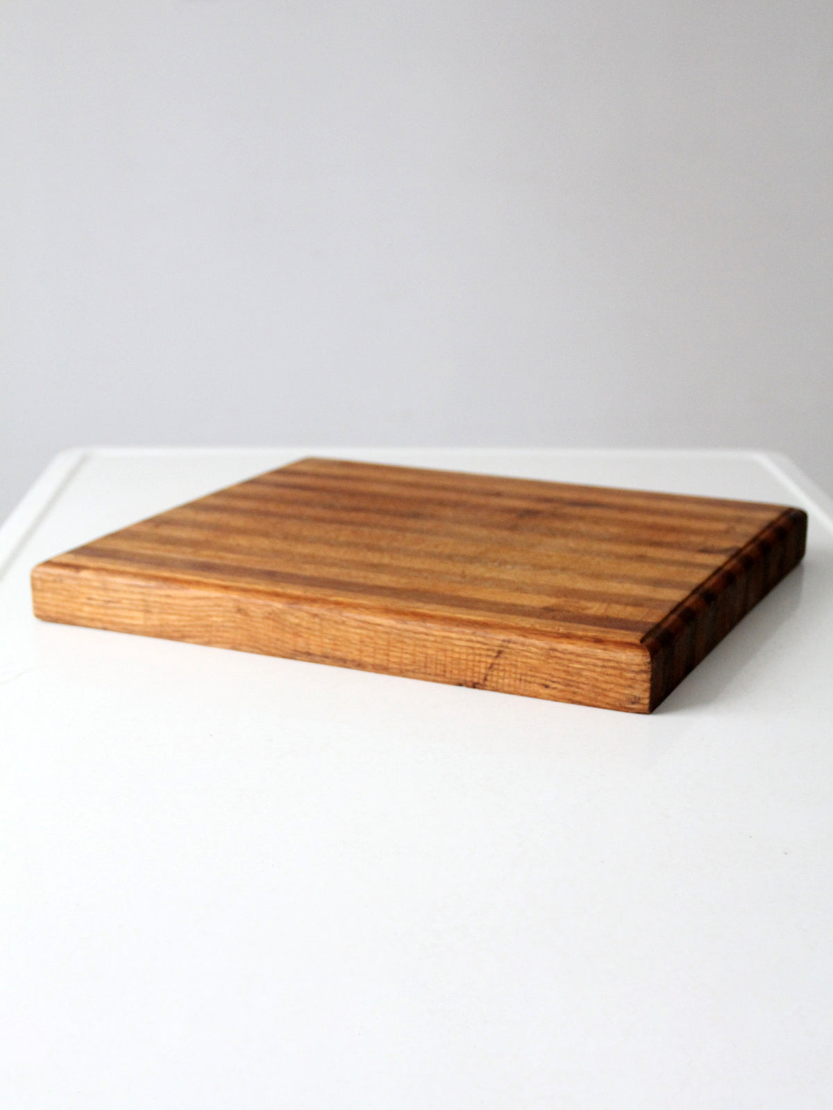 vintage striped wood butcher block cutting board