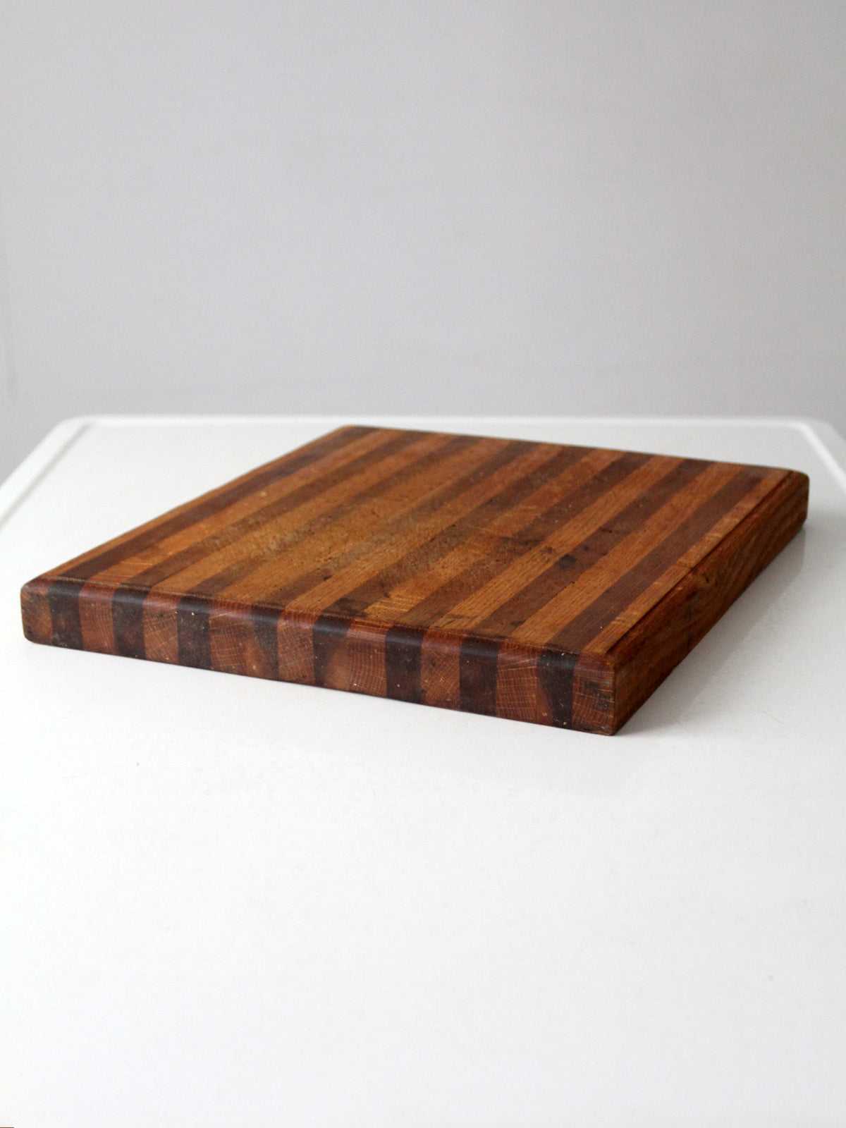 vintage striped wood butcher block cutting board
