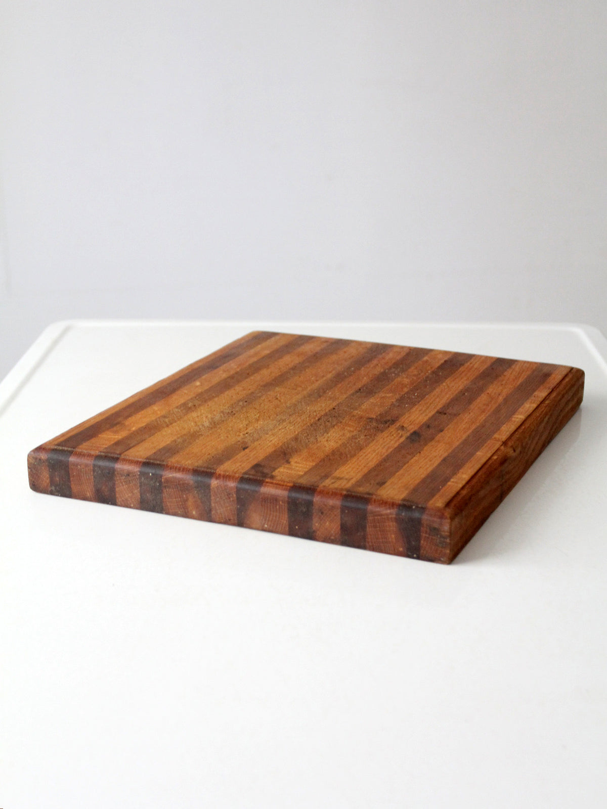 vintage striped wood butcher block cutting board