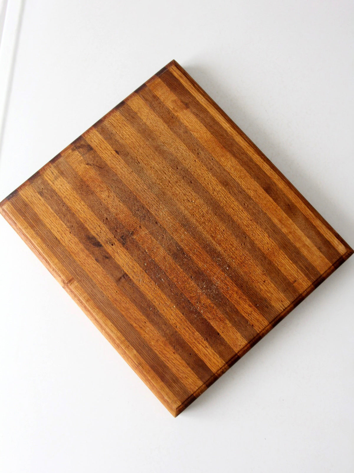 vintage striped wood butcher block cutting board