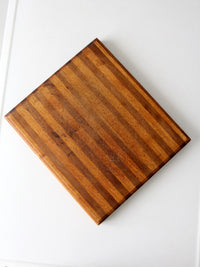 vintage striped wood butcher block cutting board