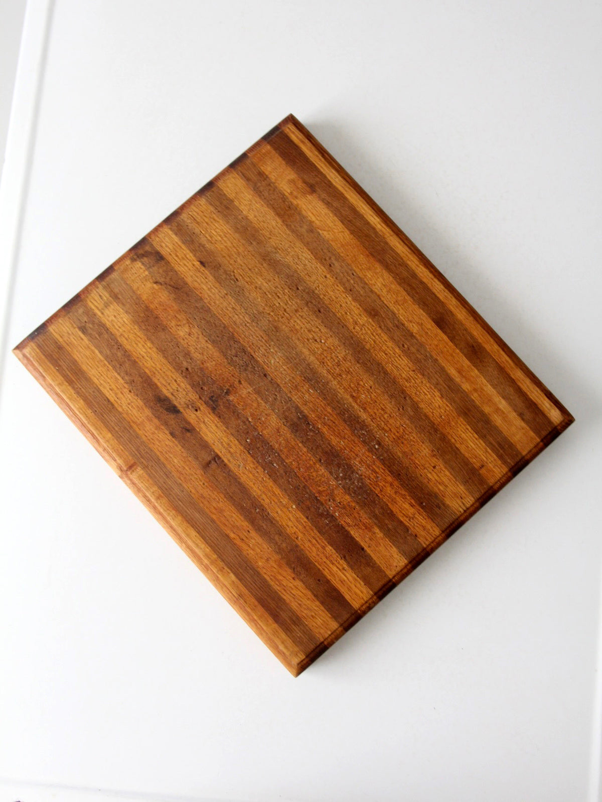 vintage striped wood butcher block cutting board