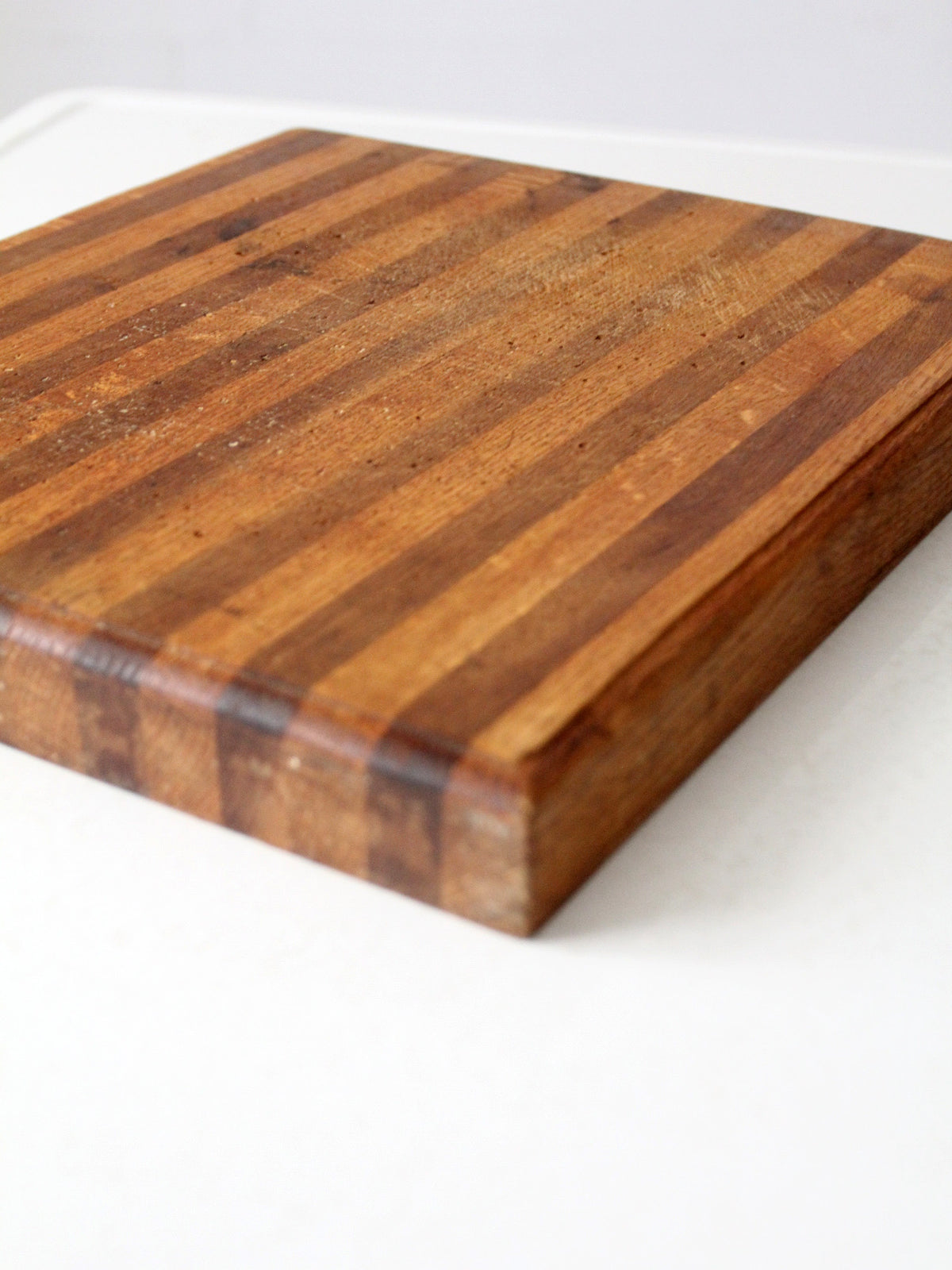 vintage striped wood butcher block cutting board