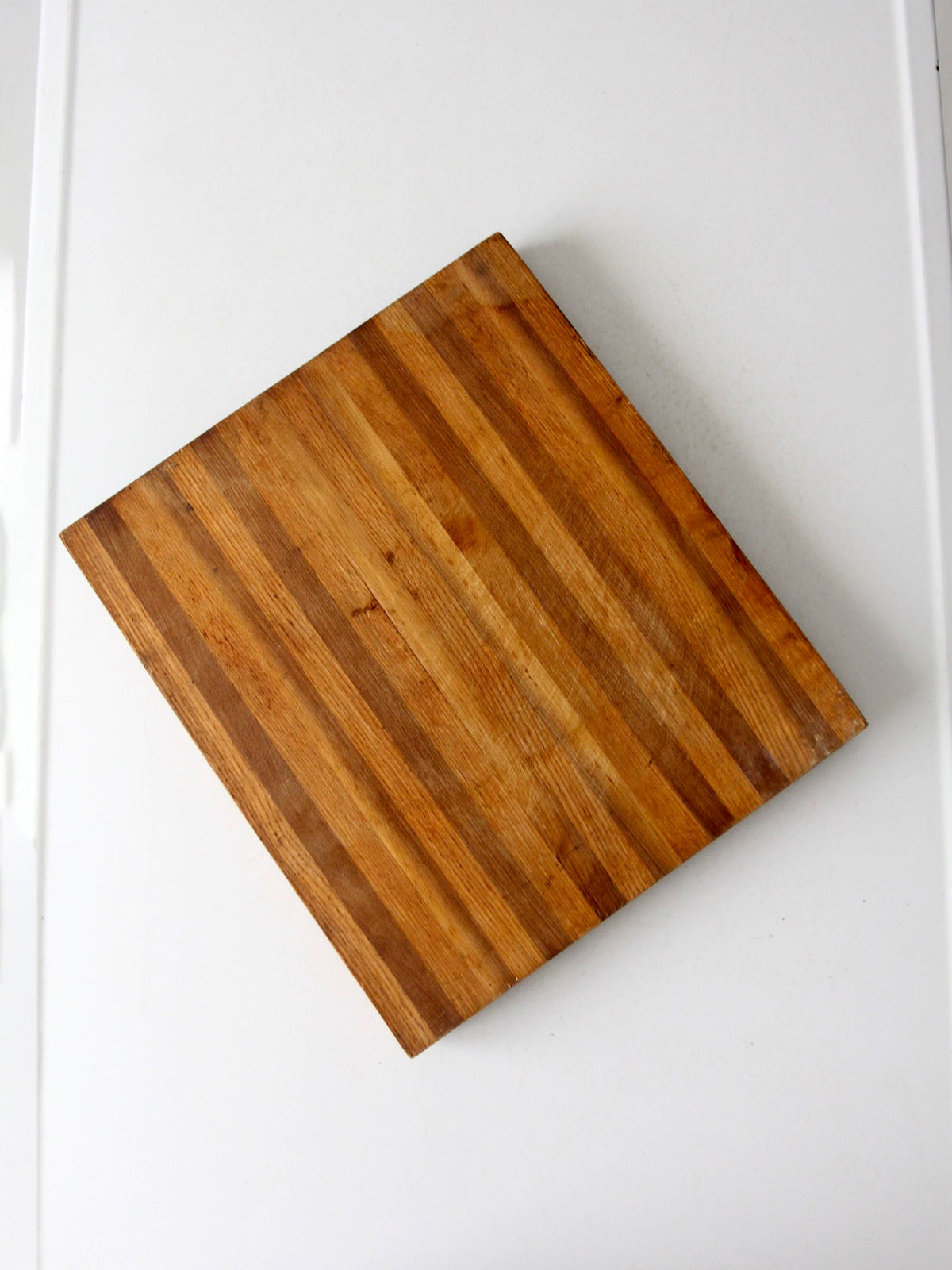 vintage striped wood butcher block cutting board