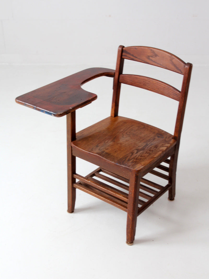 antique American school desk chair