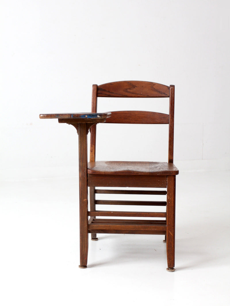 antique American school desk chair