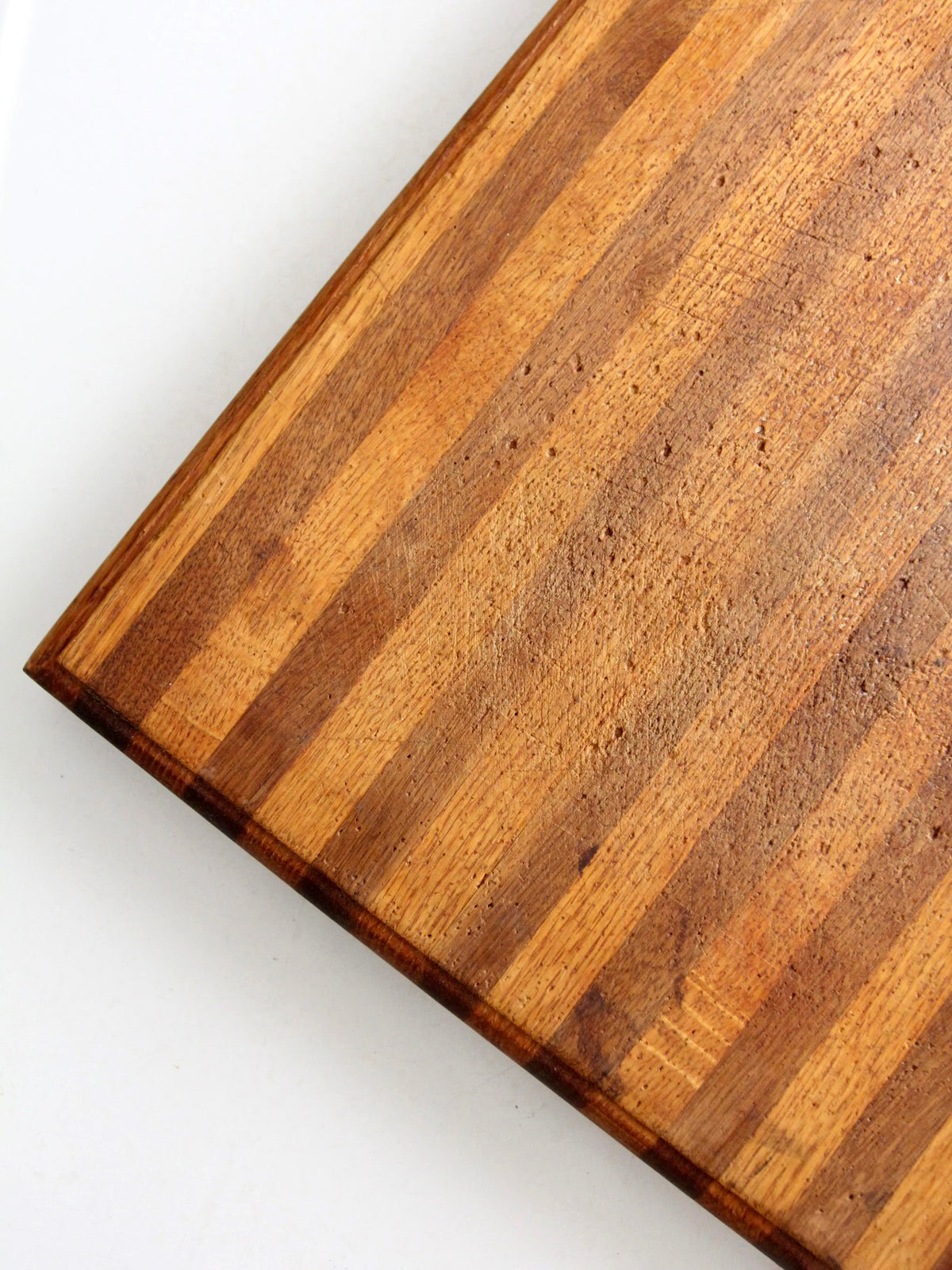 vintage striped wood butcher block cutting board
