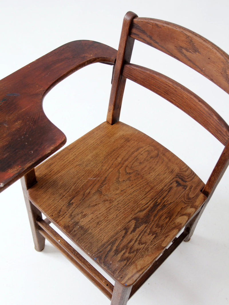 antique American school desk chair