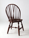 antique brace back Windsor chair with rush seat
