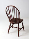 antique brace back Windsor chair with rush seat