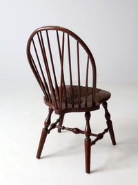 antique brace back Windsor chair with rush seat