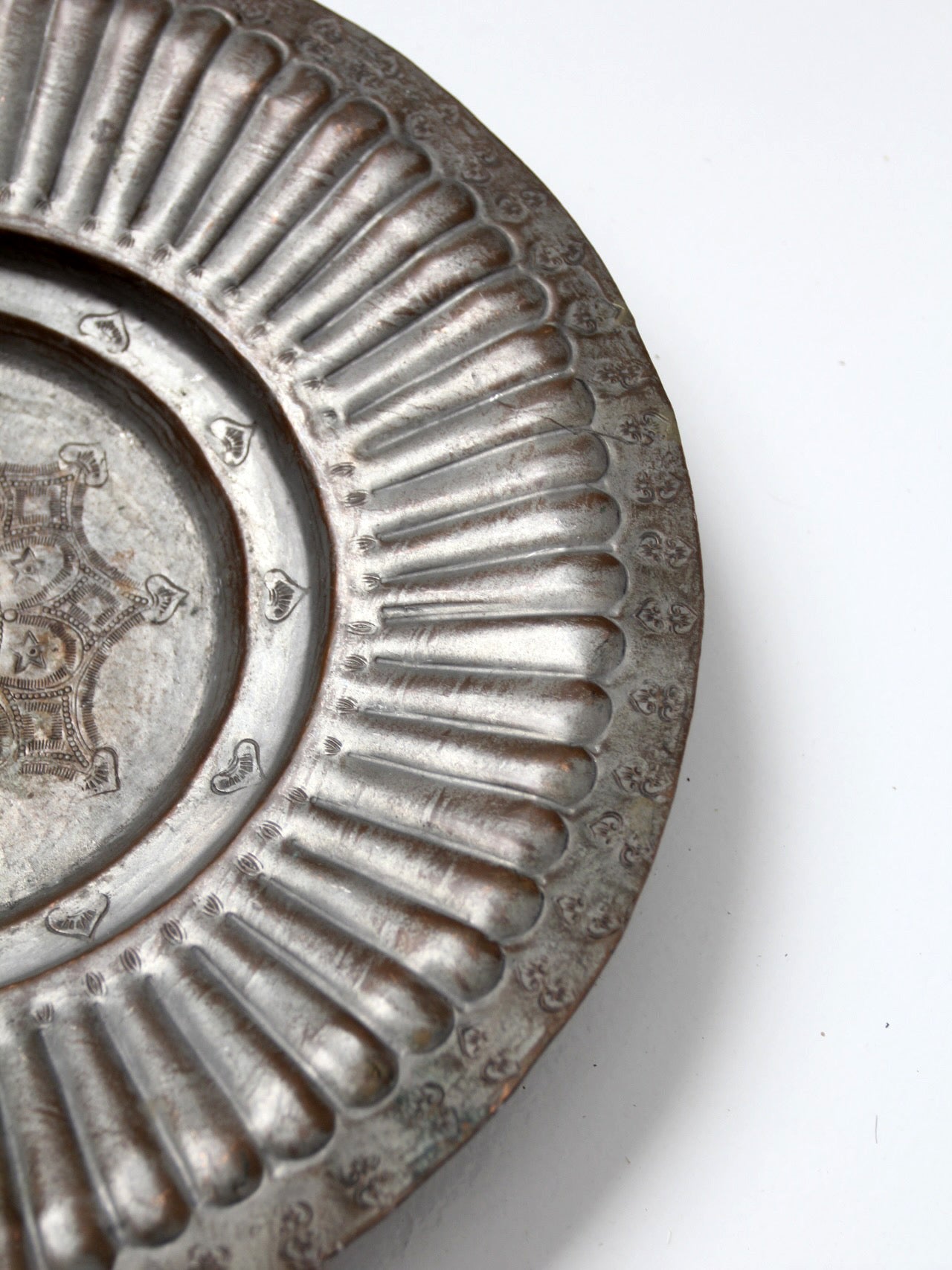 mid-century tinned copper elephant wall plate