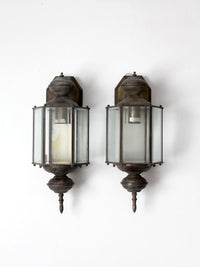 vintage outdoor wall lantern sconces, pair