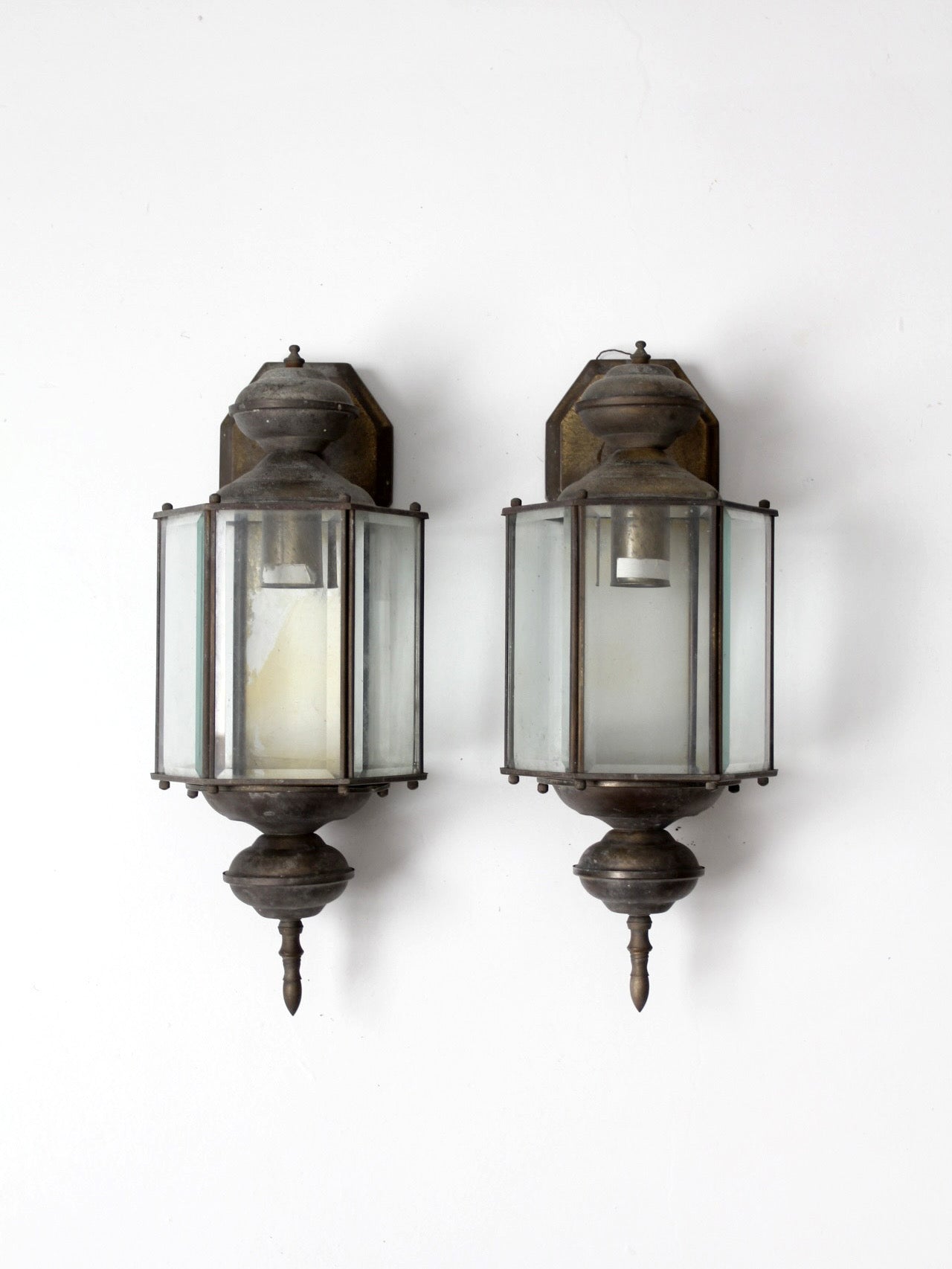 vintage outdoor wall lantern sconces, pair