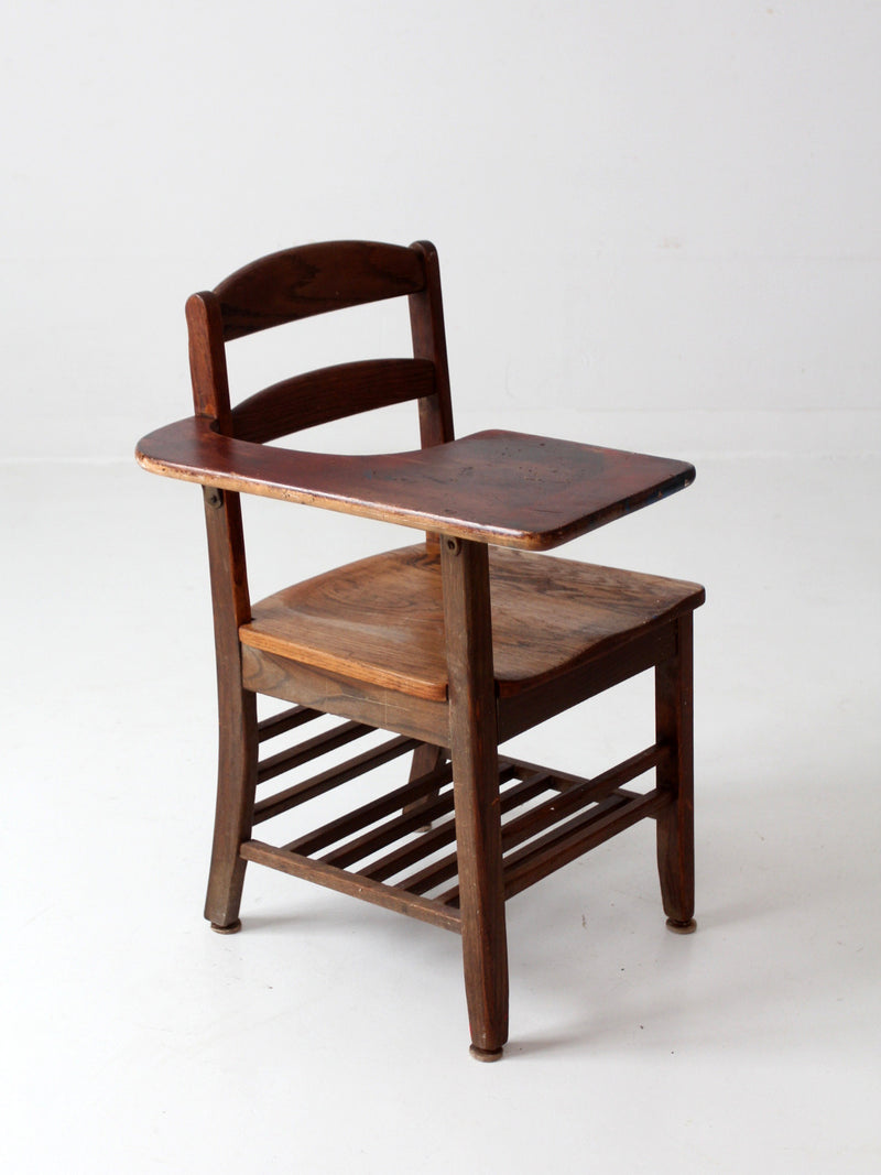 antique American school desk chair