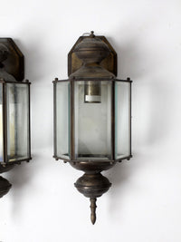 vintage outdoor wall lantern sconces, pair