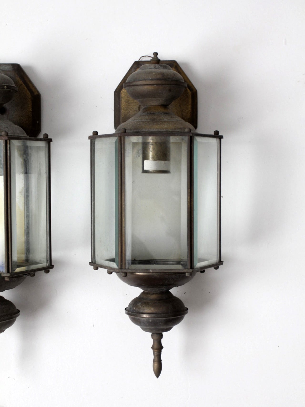 vintage outdoor wall lantern sconces, pair