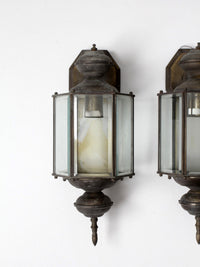 vintage outdoor wall lantern sconces, pair