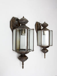vintage outdoor wall lantern sconces, pair