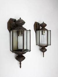 vintage outdoor wall lantern sconces, pair