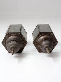 vintage outdoor wall lantern sconces, pair