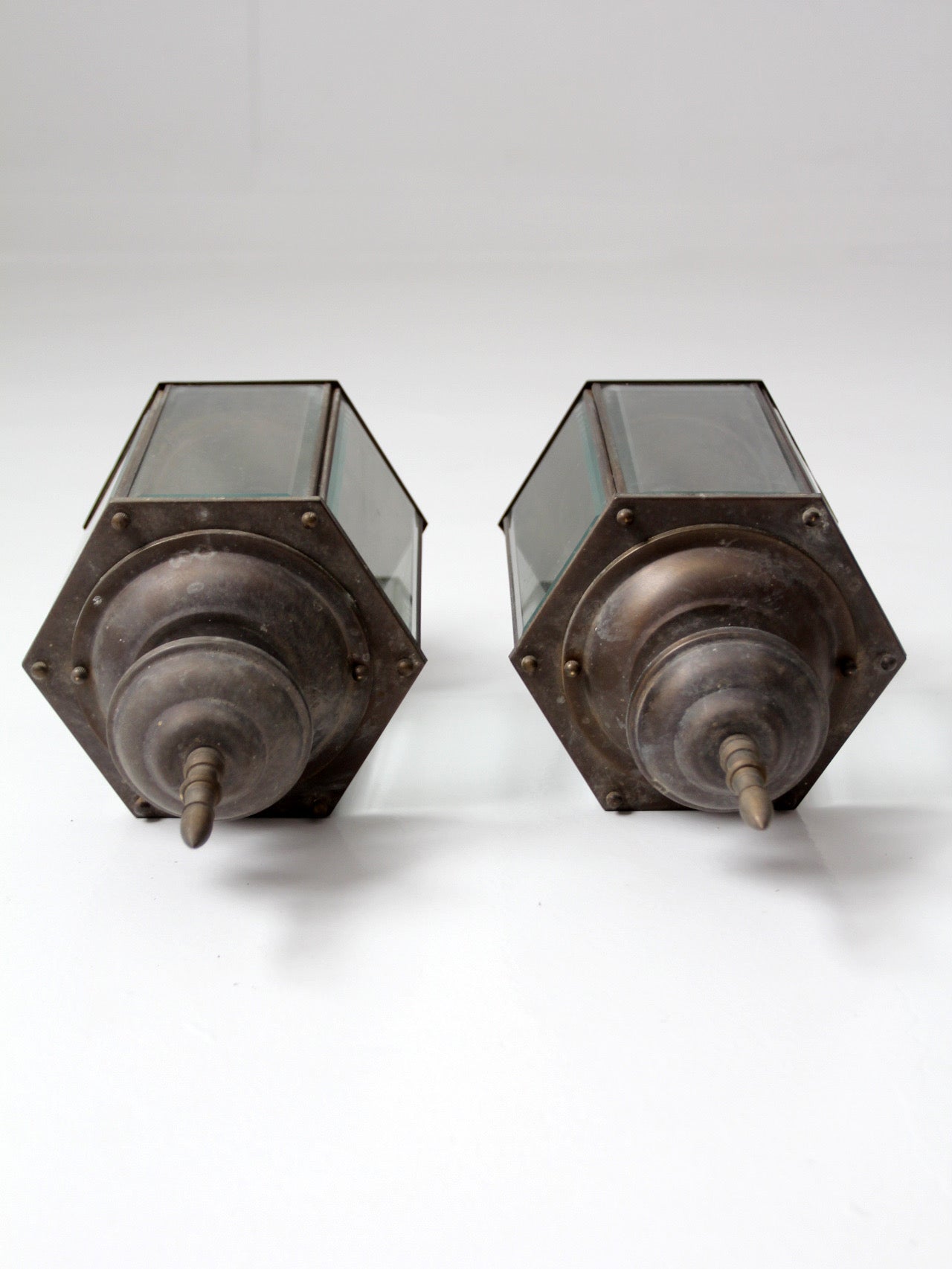 vintage outdoor wall lantern sconces, pair