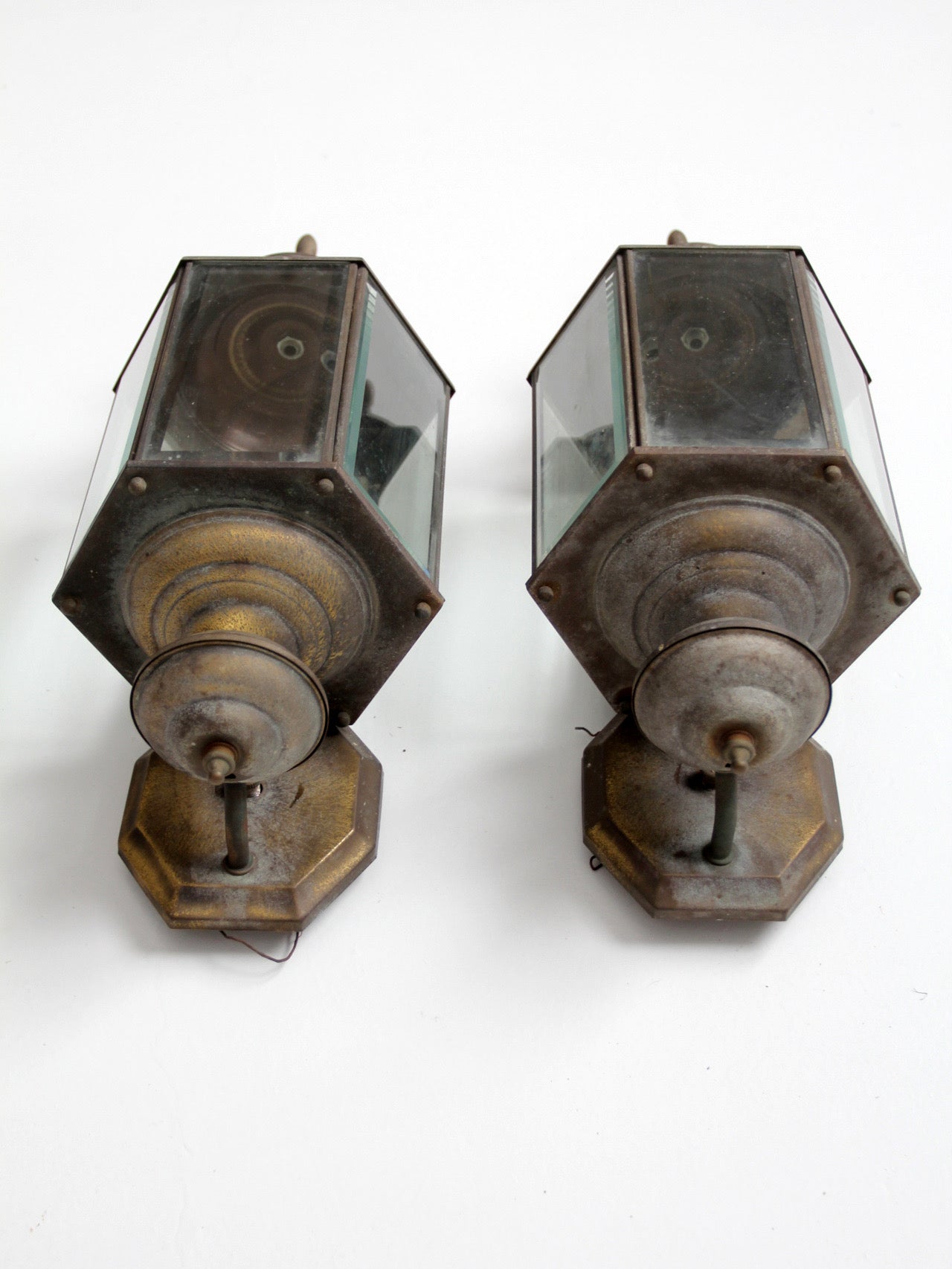 vintage outdoor wall lantern sconces, pair