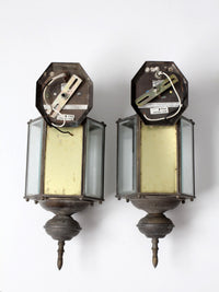 vintage outdoor wall lantern sconces, pair