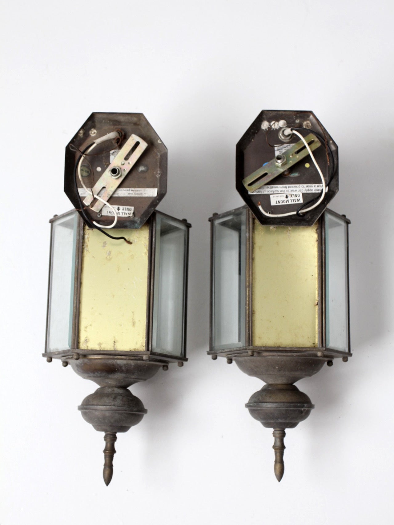 vintage outdoor wall lantern sconces, pair