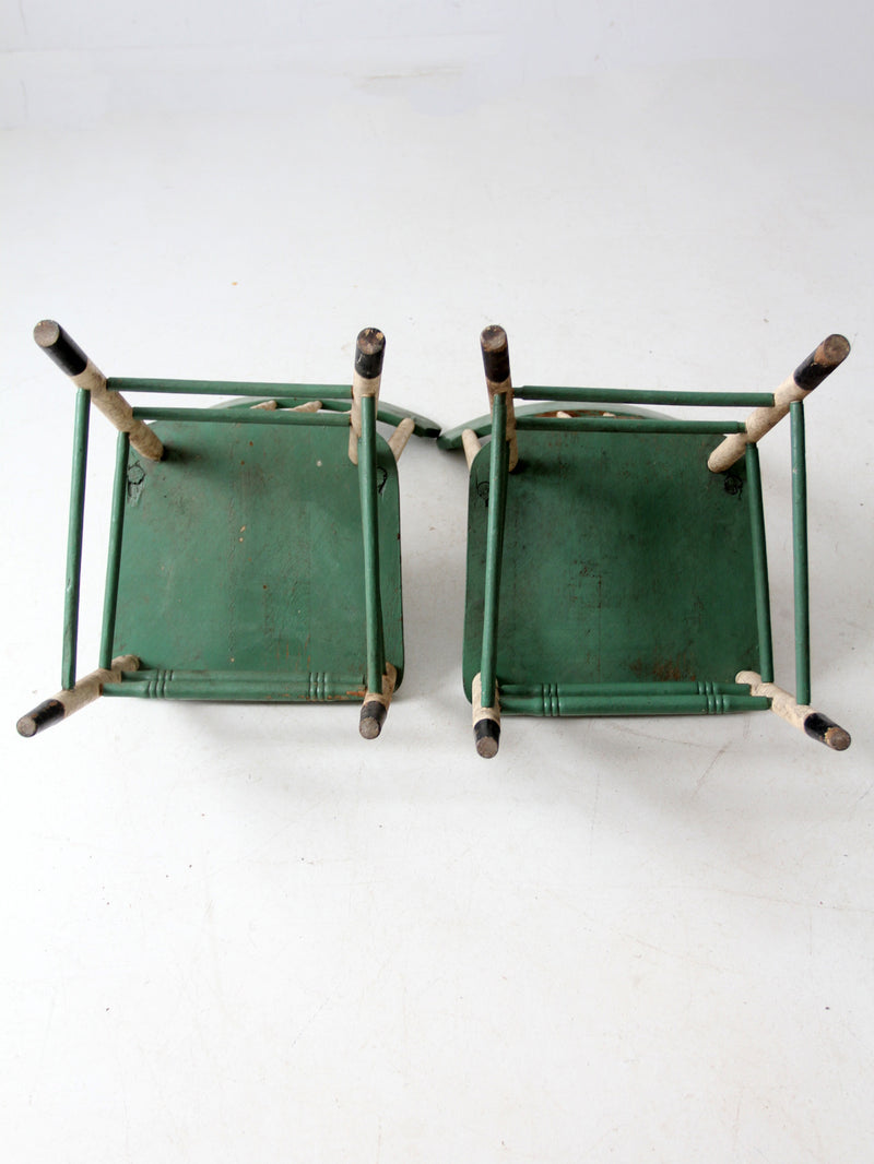 antique farmhouse chairs pair