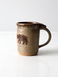 vintage studio pottery bear mug